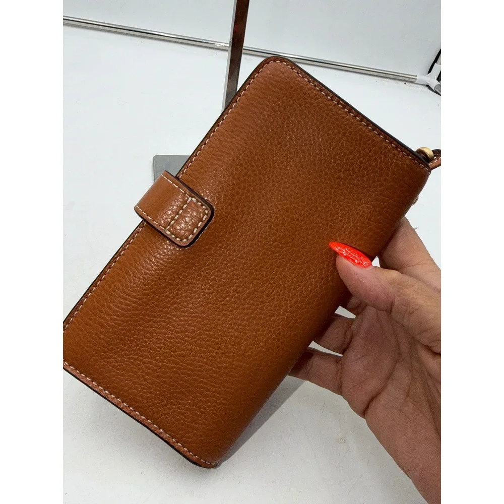Vera Bradley Roasted Pecan Leather Phone Wristlet Wallet 50345-20137 NEW